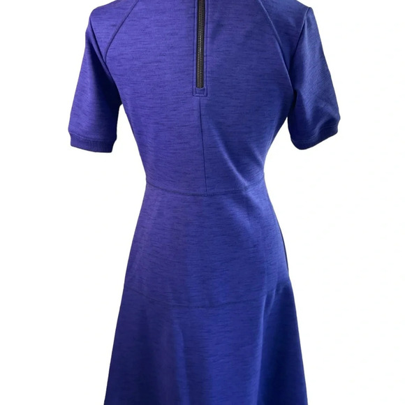 Athleta En Route Fit-and-Flare Ponte Knit Short Sleeve Dress Blue - Picture 6 of 11